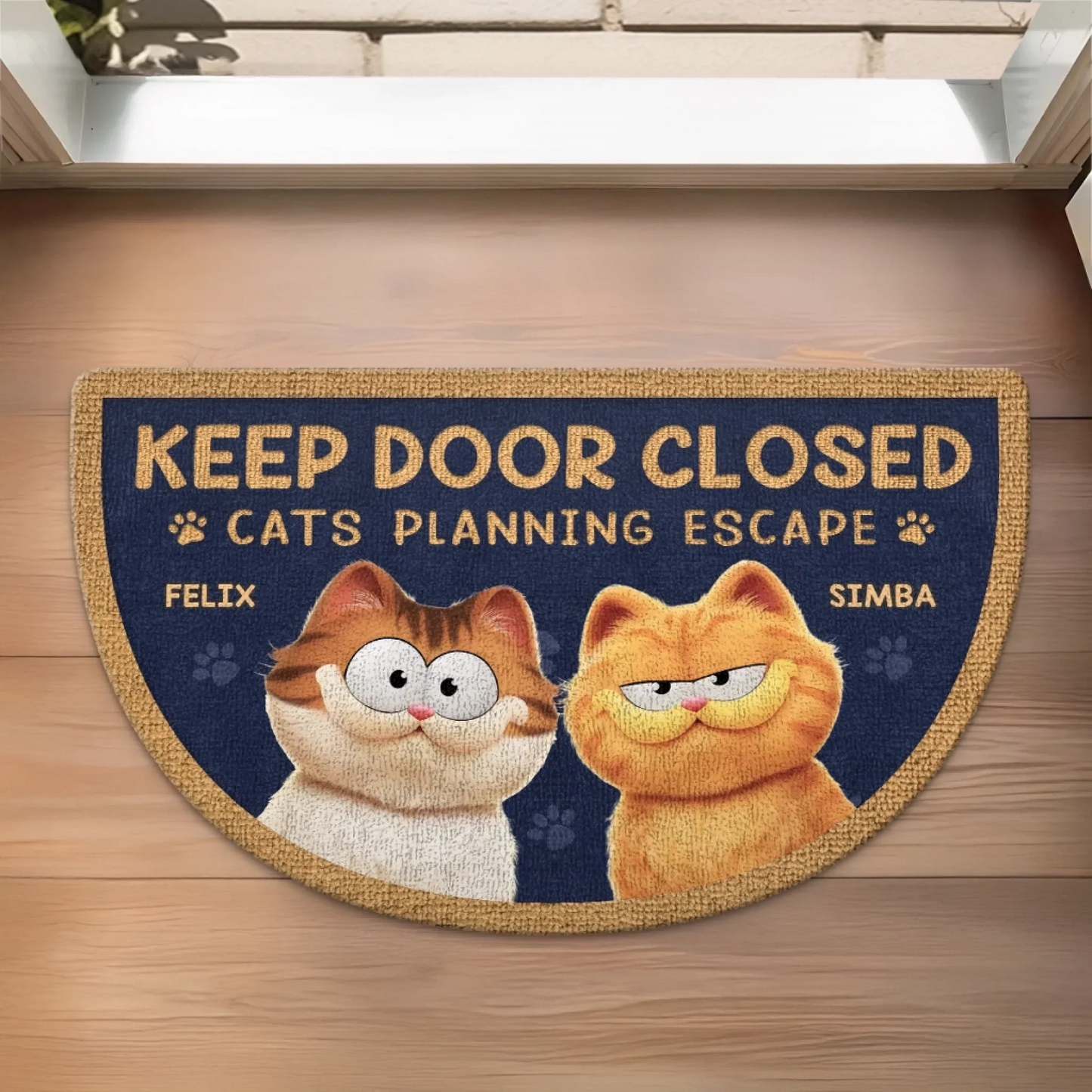 Custom Shaped Doormat - Personalized Birthday Gifts For Cat Lovers, Cat Mom And Dad - The Great Cat Escape