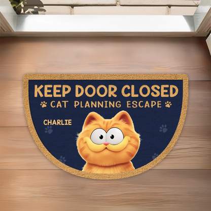 Custom Shaped Doormat - Personalized Birthday Gifts For Cat Lovers, Cat Mom And Dad - The Great Cat Escape