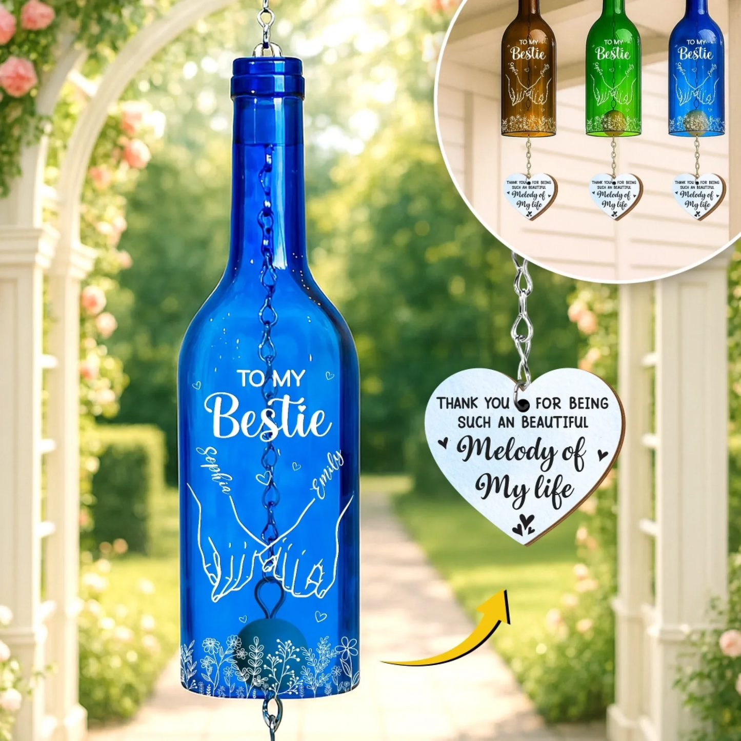 You’re The Melody Of My Life - Personalized Wine Bottle Wind Chime