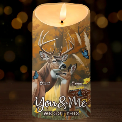 Custom LED Candle - Personalized Anniversary Wedding Gifts For Husband And Wife, Him And Her - My Heart Found Its Forest
