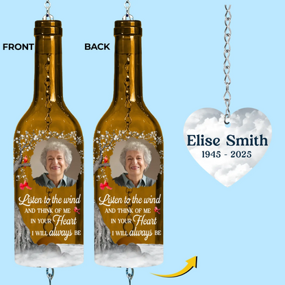 Whispers Of You Live On - Personalized Wine Bottle Wind Chime