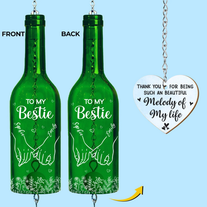 You’re The Melody Of My Life - Personalized Wine Bottle Wind Chime