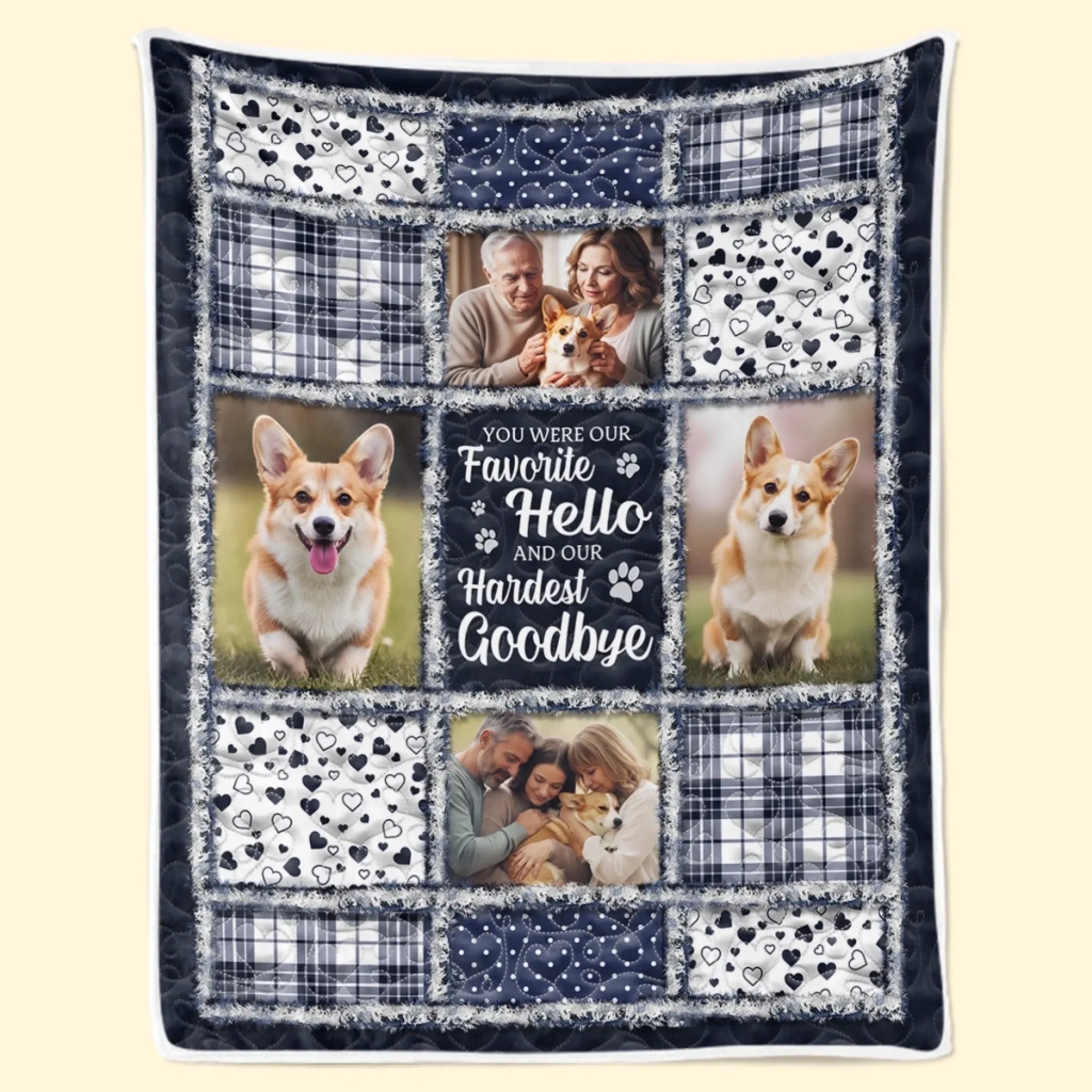 Custom Photo Blanket - Personalized Pet Christmas Memorial Sympathy Gifts For Dogs, Cats - Forever Treasured Never Forgotten