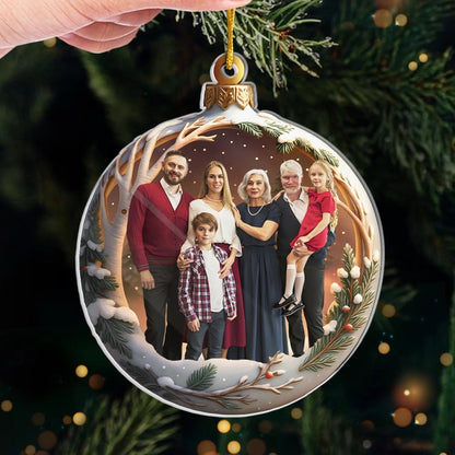 Custom Photo Acrylic Ornament - Personalized Christmas Birthday Gifts For Mom, Dad, Brother, Sister, Kids - Family Makes Christmas Magical