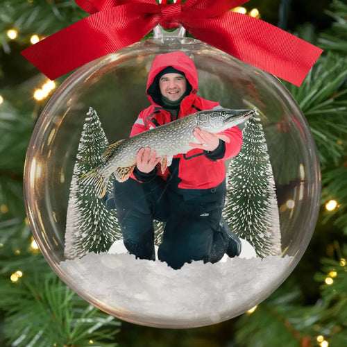 Custom Photo 3D Acrylic Ball Ornament - Personalized Christmas Birthday Fishing Gifts For Fisherman - Santa’s Secret Fishing Buddy