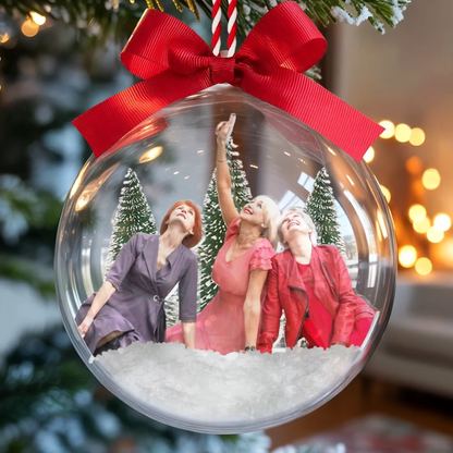 All I Want For Xmas Is Us - Personalized Photo 3D Acrylic Ball Ornament