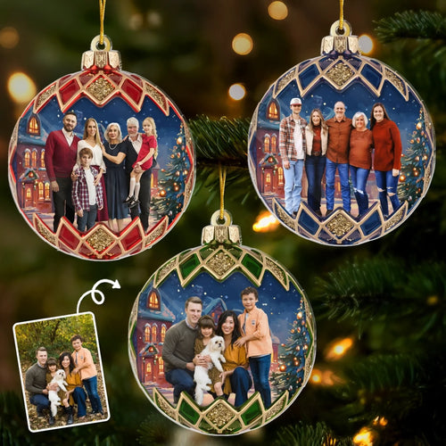 Custom Photo Acrylic Ornament - Personalized Christmas Birthday Gifts For Mom, Dad, Brother, Sister, Kids - Always Close at Heart