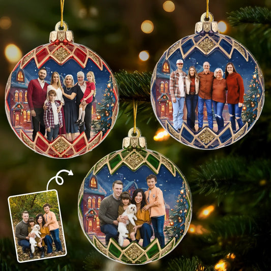 Custom Photo Acrylic Ornament - Personalized Christmas Birthday Gifts For Mom, Dad, Brother, Sister, Kids - Always Close at Heart