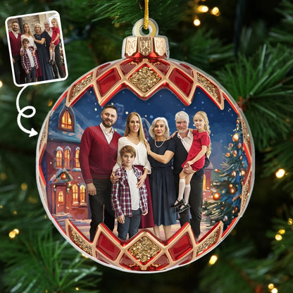 Custom Photo Acrylic Ornament - Personalized Christmas Birthday Gifts For Mom, Dad, Brother, Sister, Kids - Always Close at Heart