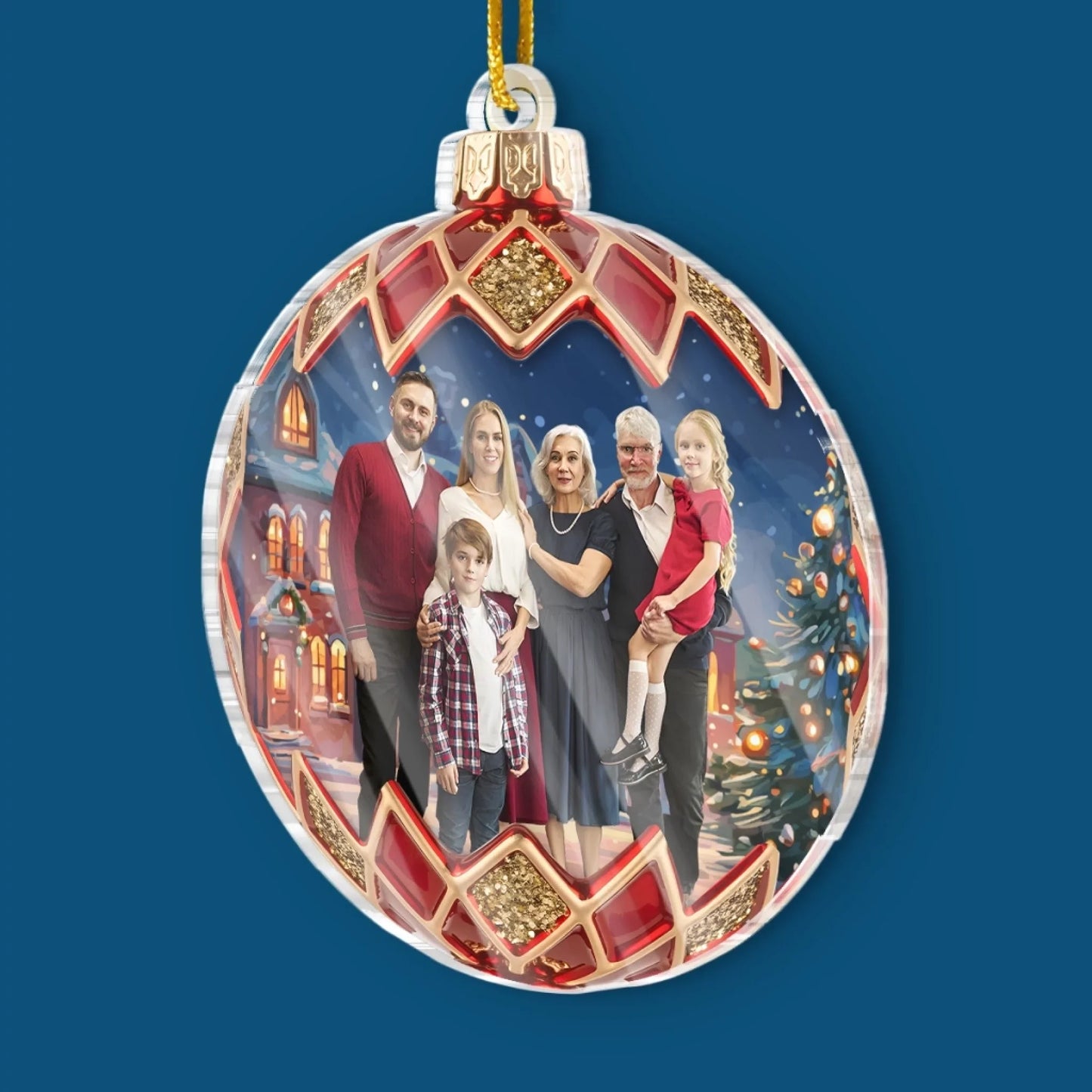 Custom Photo Acrylic Ornament - Personalized Christmas Birthday Gifts For Mom, Dad, Brother, Sister, Kids - Always Close at Heart