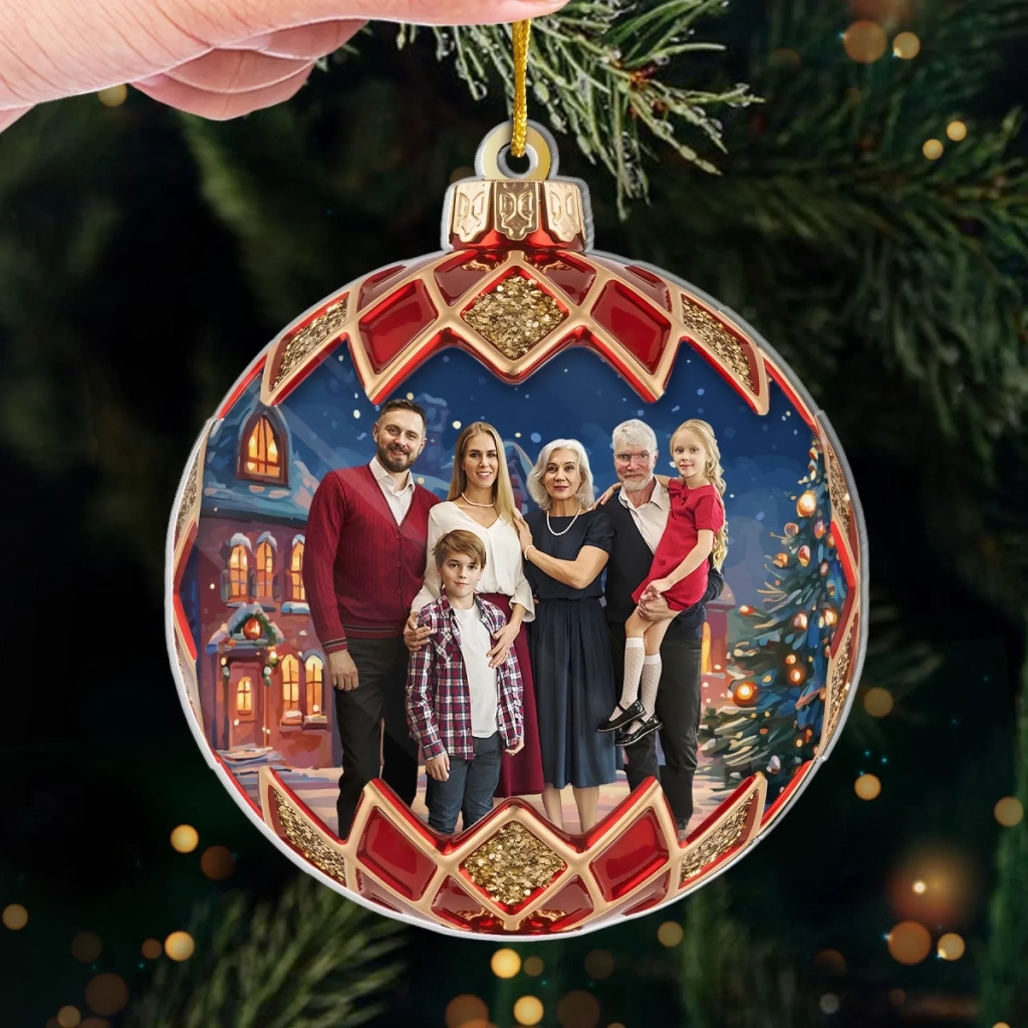 Custom Photo Acrylic Ornament - Personalized Christmas Birthday Gifts For Mom, Dad, Brother, Sister, Kids - Always Close at Heart