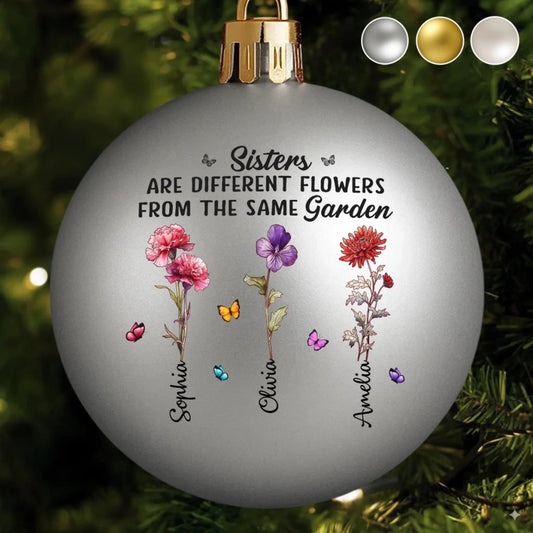 Custom Colored Ball Ornament - Personalized Best Friend Christmas Birthday Gifts For Women, Besties, Sisters, BFF - Besties Bring Sunshine Every Day