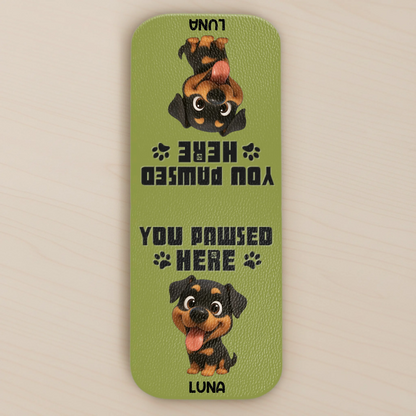 Custom Leather Magnetic Bookmark - Personalized Bookish Gifts For Book Lovers, Bookworms, Dog Cat Lovers, Dog Dad And Mom, Cat Owners - Reading Is Better With Paws