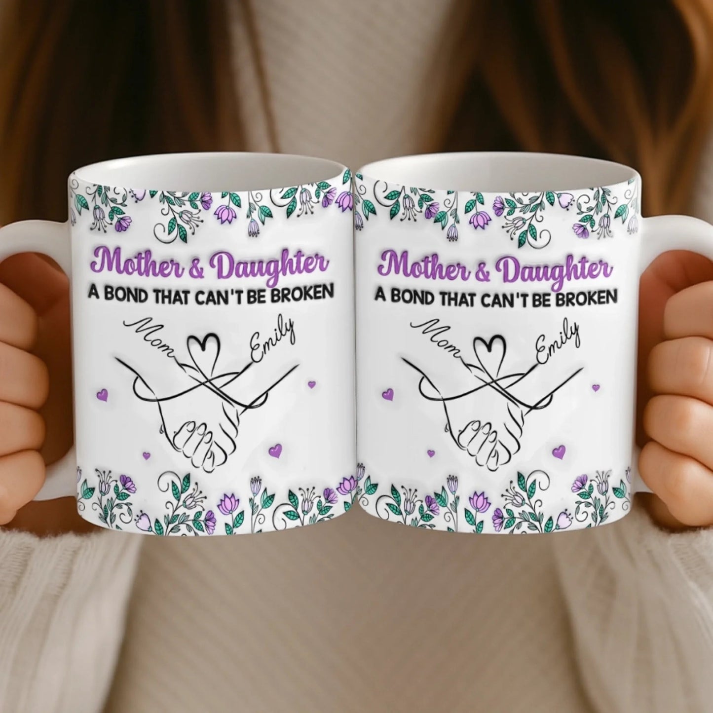 Custom Mug - Personalized Birthday Gifts For Mom, Daughter - Love Passed From Heart To Heart