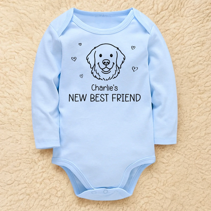 Custom Long Sleeve Baby Onesie - Personalized Baby Shower, Gender Reveal Gifts For New Moms, New Dads, New Parents, Dog Dad And Mom - Tiny Hands Endless Dreams