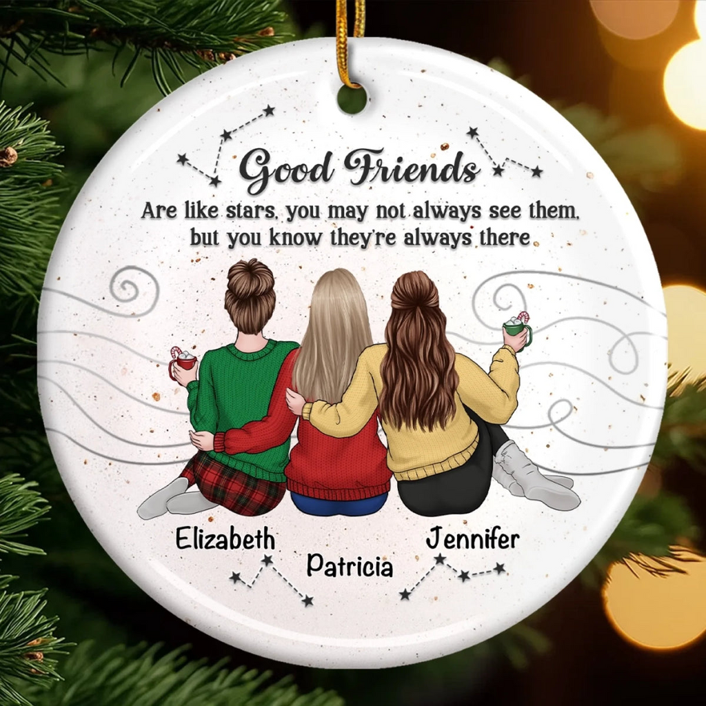 Custom Acrylic Ornament - Personalized Best Friend Christmas Birthday Gifts For Women, Besties, Sisters, BFF - Forever On Your Side