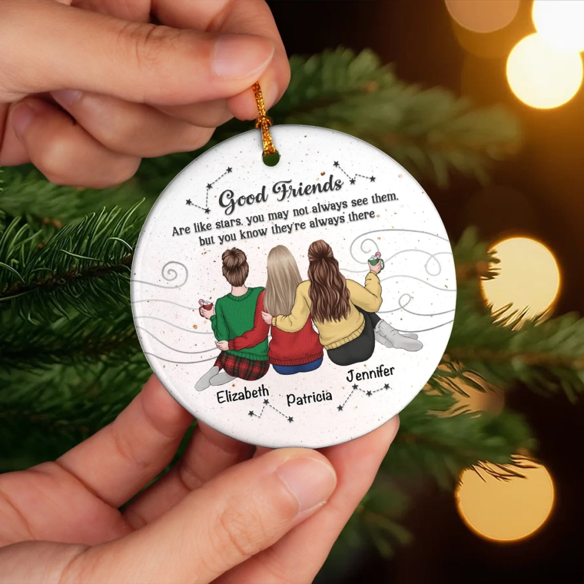 Custom Acrylic Ornament - Personalized Best Friend Christmas Birthday Gifts For Women, Besties, Sisters, BFF - Forever On Your Side