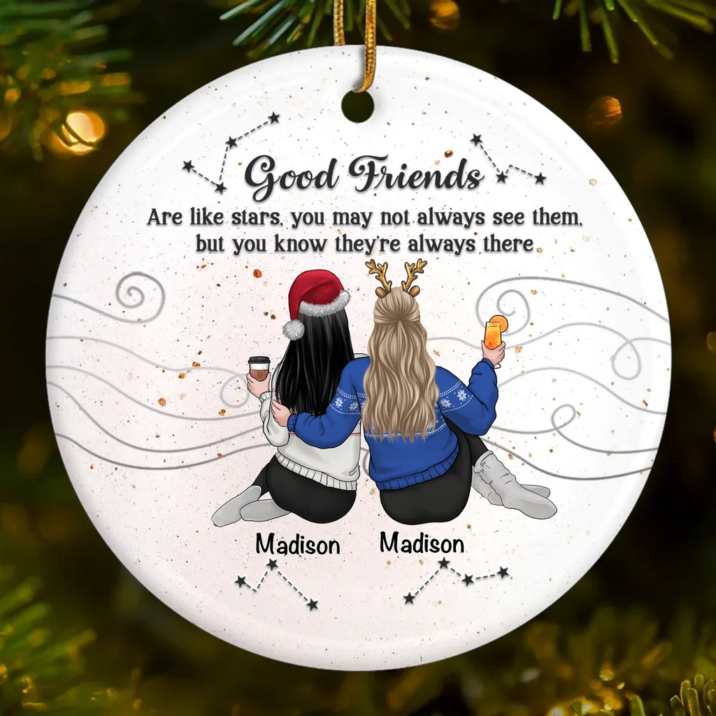 Custom Acrylic Ornament - Personalized Best Friend Christmas Birthday Gifts For Women, Besties, Sisters, BFF - Forever On Your Side