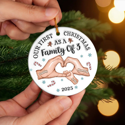 Custom First Christmas Acrylic Ornament - Personalized Christmas Birthday Gifts For Mom, Dad, Brother, Sister, Kids - Together Is Our Best Place