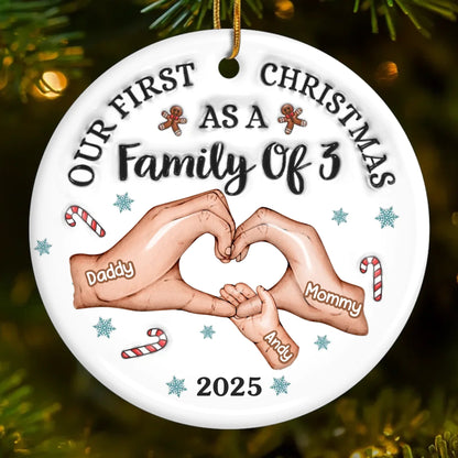 Custom First Christmas Acrylic Ornament - Personalized Christmas Birthday Gifts For Mom, Dad, Brother, Sister, Kids - Together Is Our Best Place