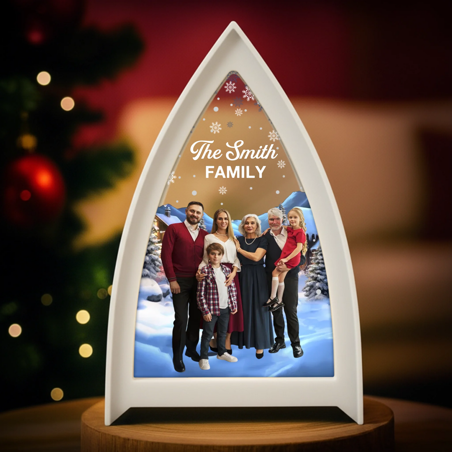 Custom Photo LED Tabletop Lantern Light - Personalized Christmas Birthday Gifts For Mom, Dad, Brother, Sister, Kids - Joyful Moments Wrapped In Warmth