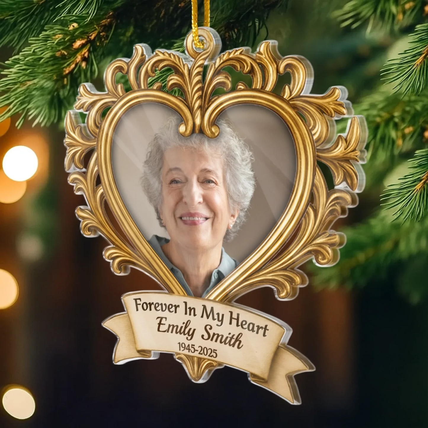 Custom Photo Acrylic Ornament - Personalized Christmas Memorial Sympathy Gifts For Loss Of Mom, Dad - A Beautiful Soul Forever Remembered