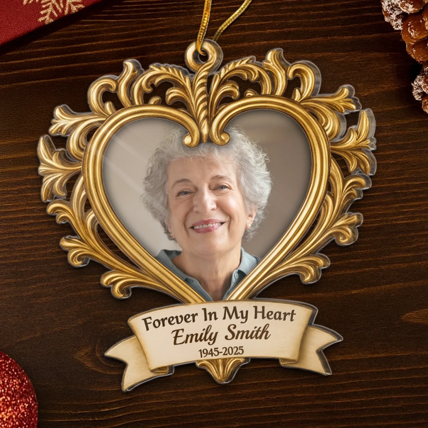 Custom Photo Acrylic Ornament - Personalized Christmas Memorial Sympathy Gifts For Loss Of Mom, Dad - A Beautiful Soul Forever Remembered