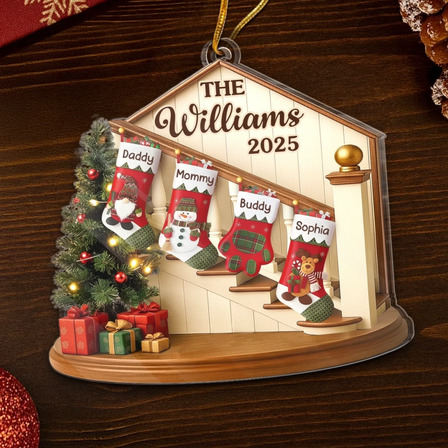 Custom Acrylic Ornament - Personalized Christmas Birthday Gifts For Mom, Dad, Brother, Sister, Kids - Family Our Forever Treasure