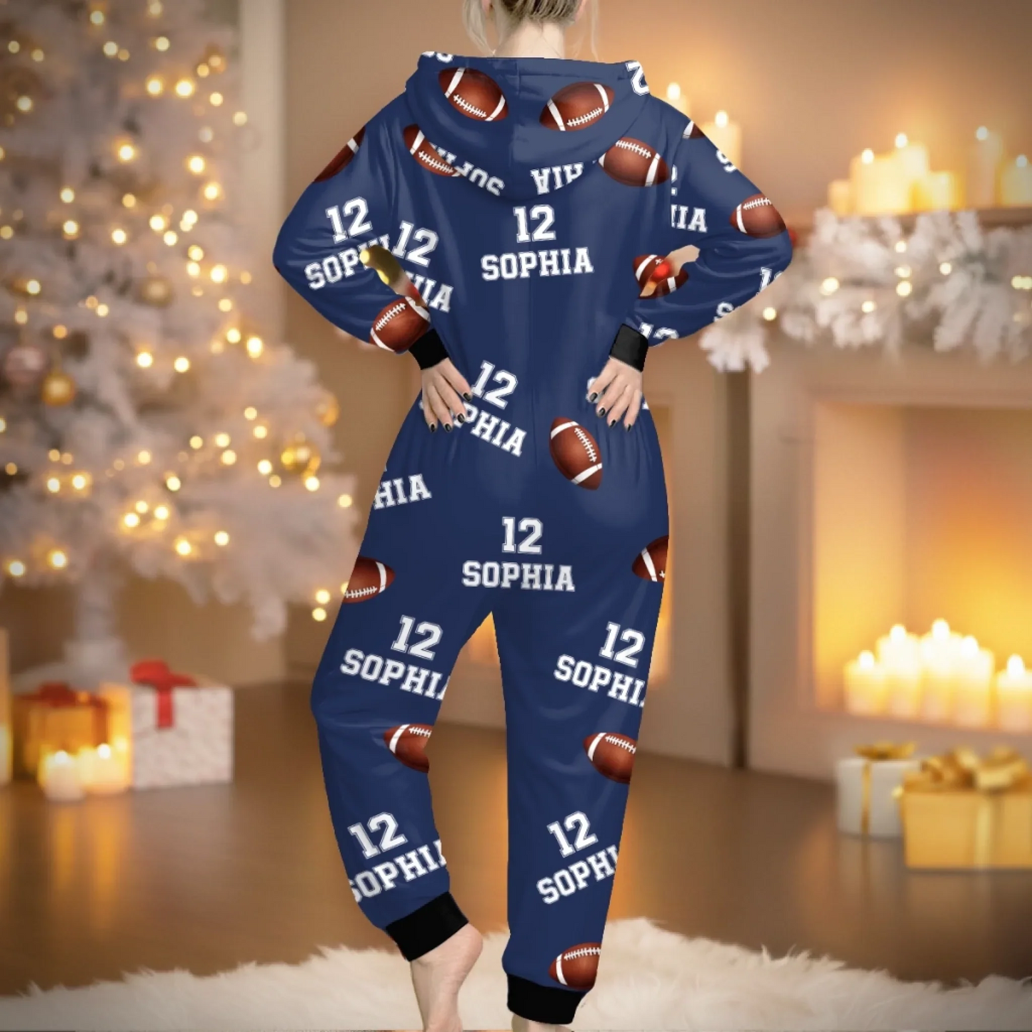 Custom Adult Onesie - Personalized Christmas Birthday American Football Gifts For Football Lovers, Sports Fans, Sports Lovers - Stay In The Zone