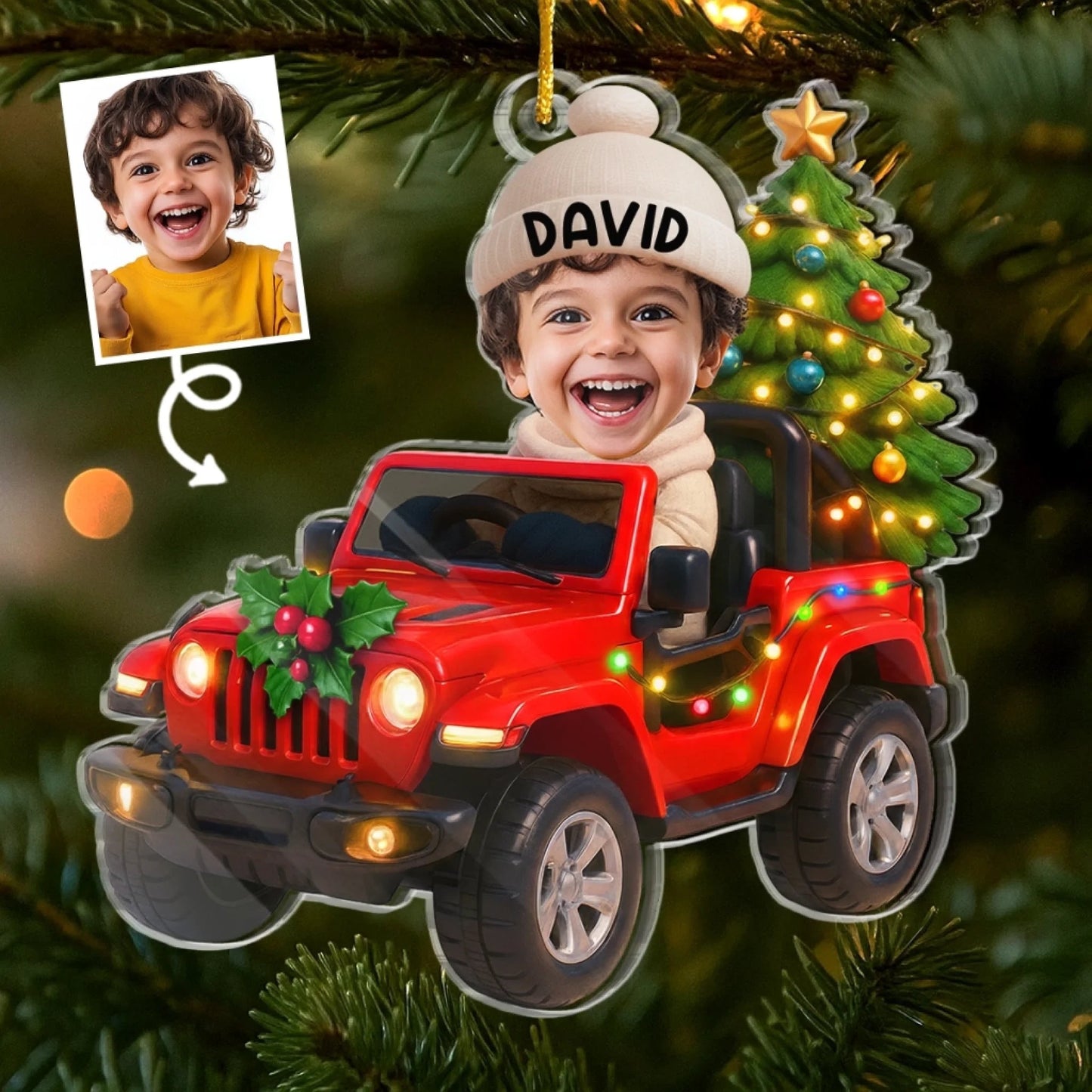 Custom Photo Acrylic Ornament - Personalized Christmas Birthday Gifts For Kids - Little Journeys Filled With Wonder