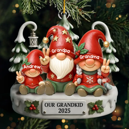 Holiday Magic Grows With Every Gnome - Personalized Acrylic Ornament
