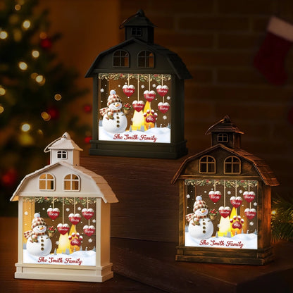 Custom Snowman LED Tabletop Lantern Light - Personalized Christmas Birthday Gifts For Mom, Dad, Brother, Sister, Kids - Frosty Nights Warm Hearts