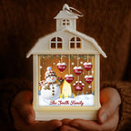 Custom Snowman LED Tabletop Lantern Light - Personalized Christmas Birthday Gifts For Mom, Dad, Brother, Sister, Kids - Frosty Nights Warm Hearts