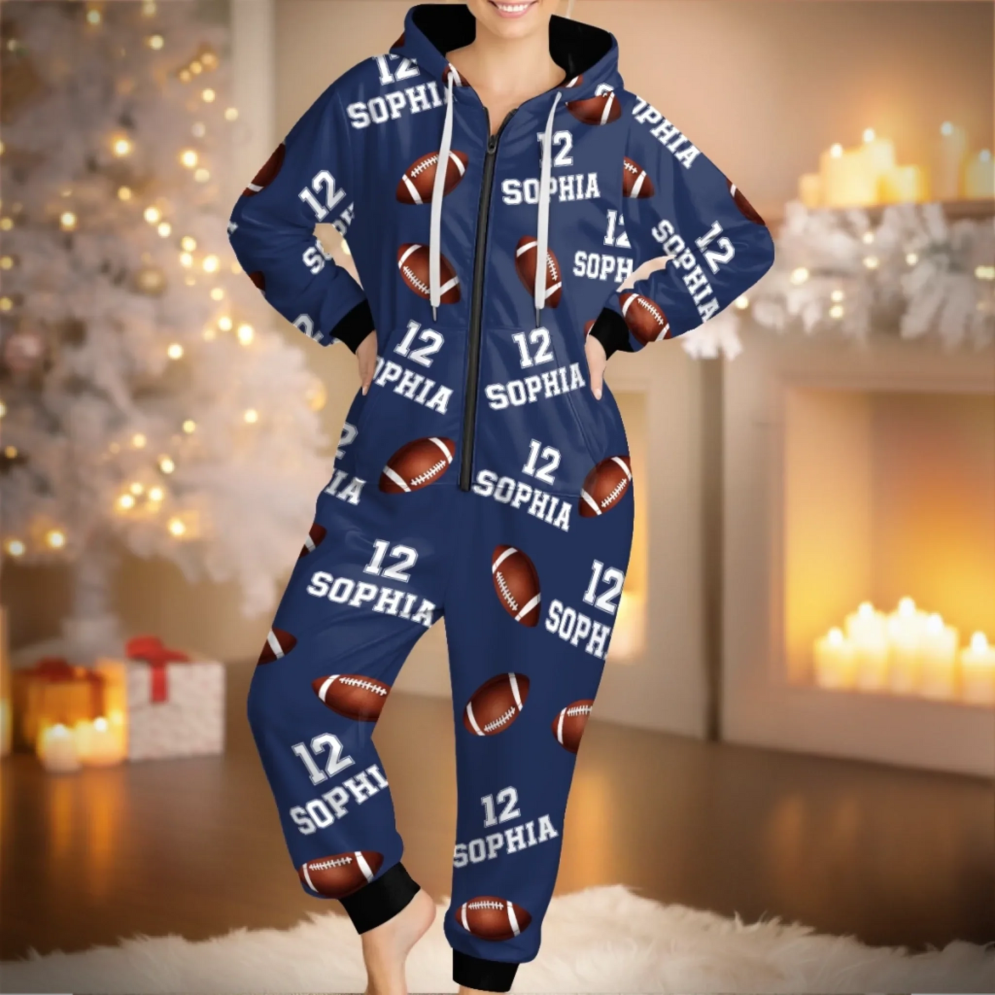 Custom Adult Onesie - Personalized Christmas Birthday American Football Gifts For Football Lovers, Sports Fans, Sports Lovers - Stay In The Zone