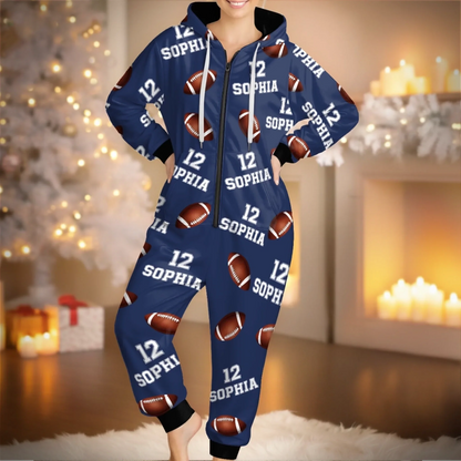 Custom Adult Onesie - Personalized Christmas Birthday American Football Gifts For Football Lovers, Sports Fans, Sports Lovers - Stay In The Zone