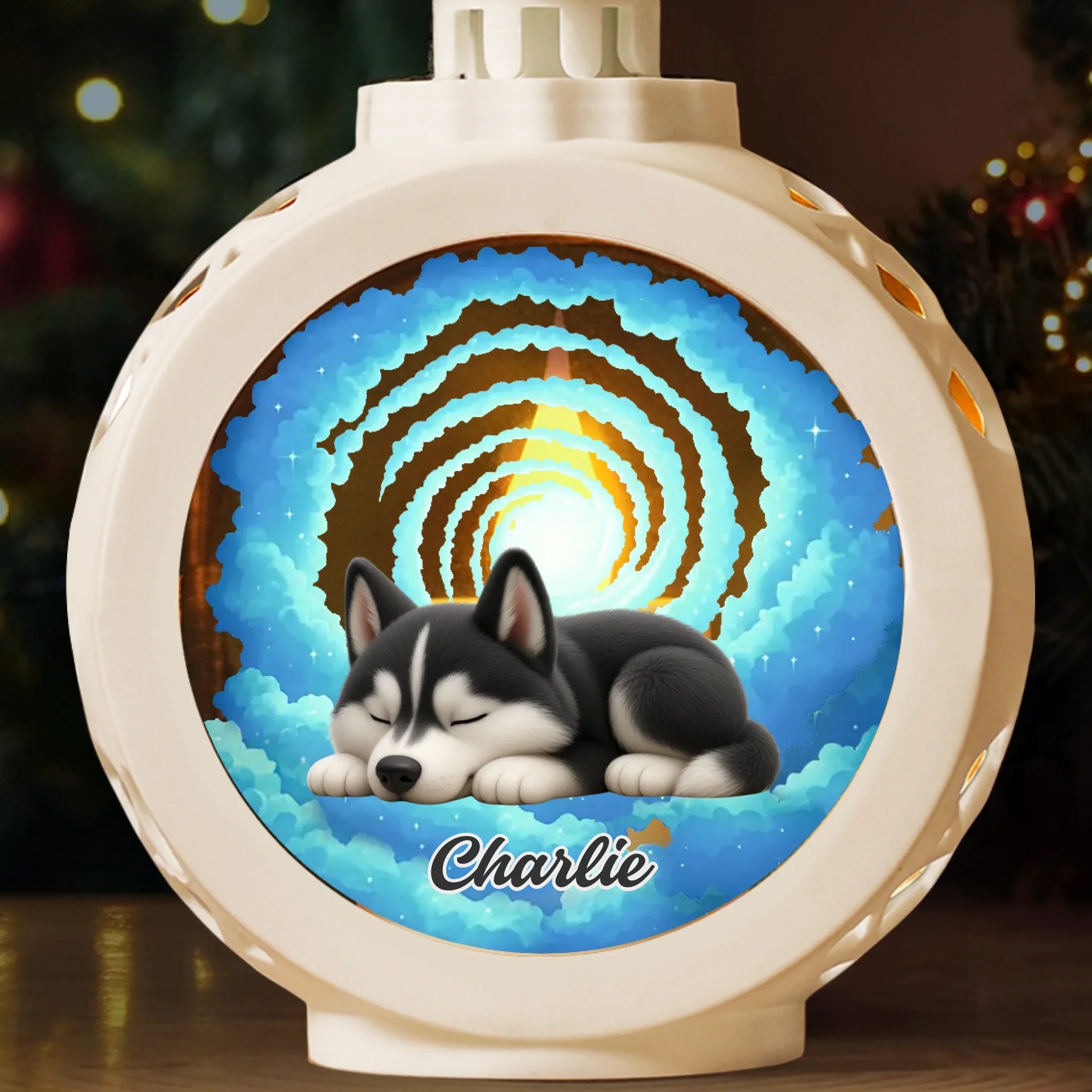 Custom Candlelight Lantern Ornament - Personalized Pet Christmas Memorial Sympathy Gifts For Dogs, Cats - Pawprints Forever In My Heart