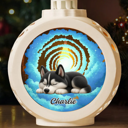 Custom Candlelight Lantern Ornament - Personalized Pet Christmas Memorial Sympathy Gifts For Dogs, Cats - Pawprints Forever In My Heart