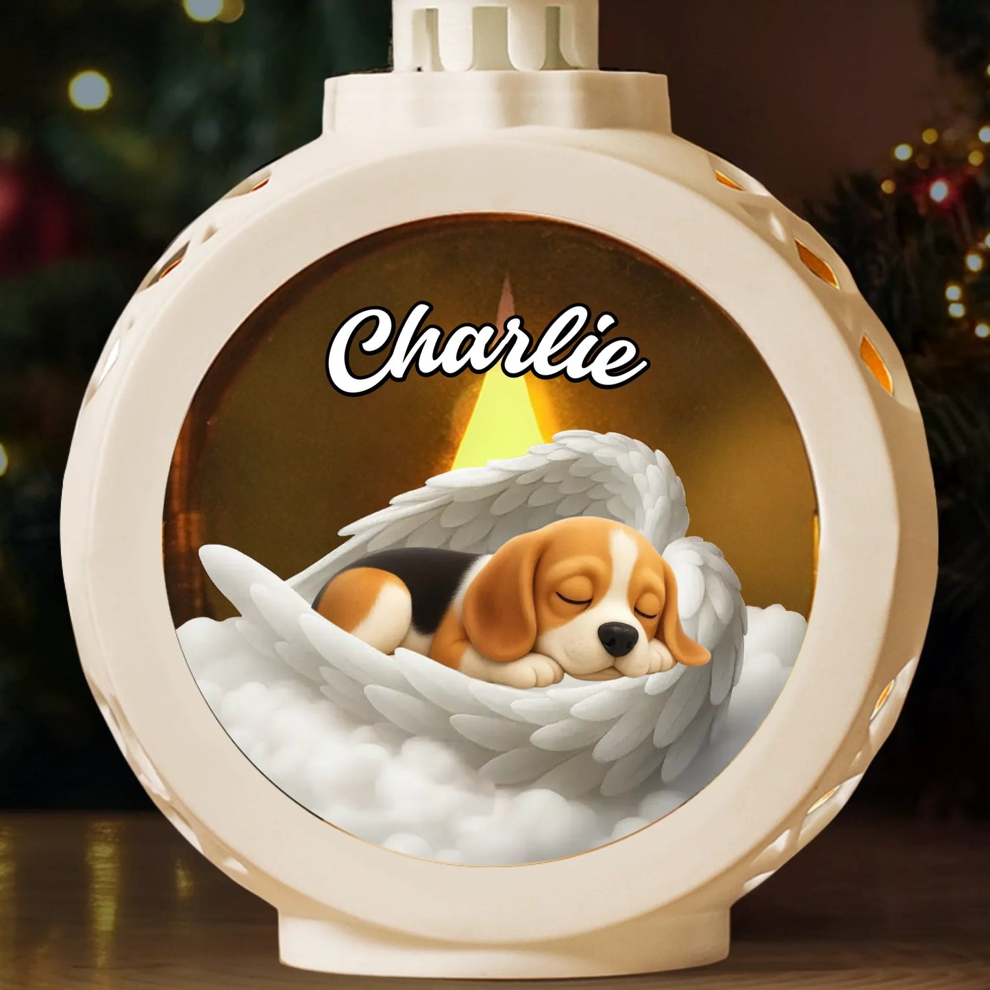 Custom Candlelight Lantern Ornament - Personalized Pet Christmas Memorial Sympathy Gifts For Dogs, Cats - Loved Beyond The Stars