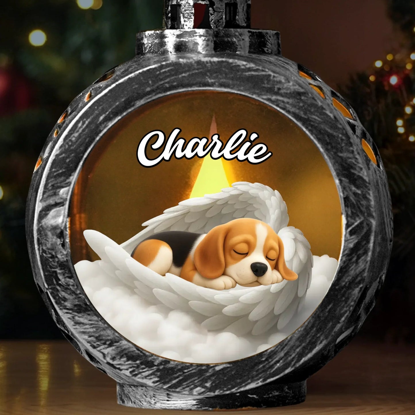 Custom Candlelight Lantern Ornament - Personalized Pet Christmas Memorial Sympathy Gifts For Dogs, Cats - Loved Beyond The Stars