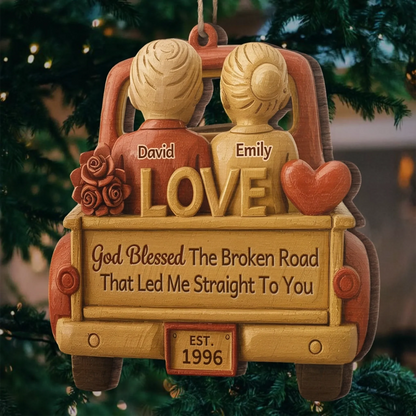 Custom Wood Ornament - Personalized Anniversary Christmas Wedding Gifts For Husband And Wife, Him And Her - Love Led Us Home