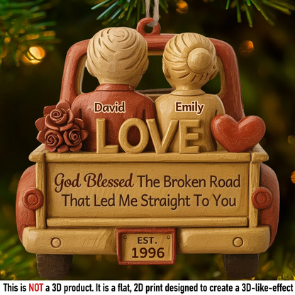 Custom Wood Ornament - Personalized Anniversary Christmas Wedding Gifts For Husband And Wife, Him And Her - Love Led Us Home