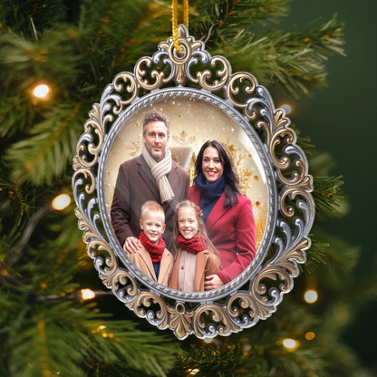 Custom Photo Acrylic Ornament - Personalized Christmas Birthday Gifts For Mom, Dad, Brother, Sister, Kids - Where Love Begins And Never Ends