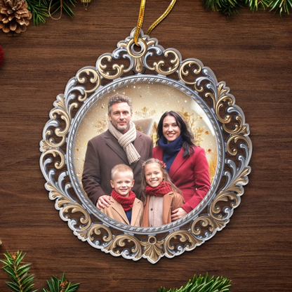 Custom Photo Acrylic Ornament - Personalized Christmas Birthday Gifts For Mom, Dad, Brother, Sister, Kids - Where Love Begins And Never Ends
