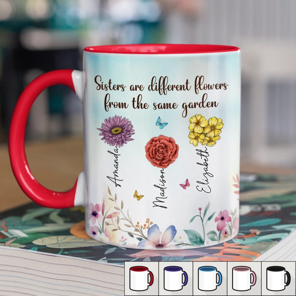 Custom Accent Mug - Personalized Best Friend Birthday Gifts For Women, Besties, Sisters, BFF - Sip Laugh Repeat