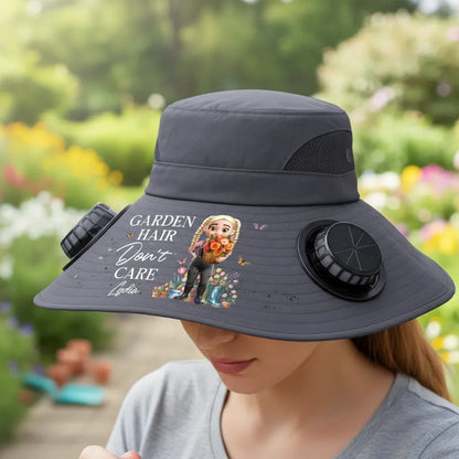 Custom Hat With Fans Solar Power - Personalized Garden Gifts For Gardeners - Garden Queen Vibes