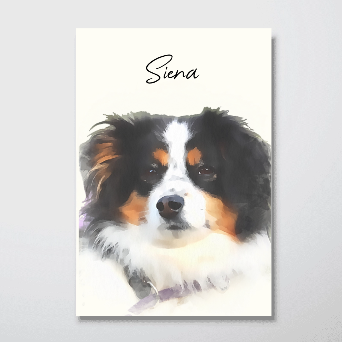 Custom Watercolor Portraits Using Pet Photo Personalized Poster, Gift for Dogs Cats Lovers, Pet Lover Gift