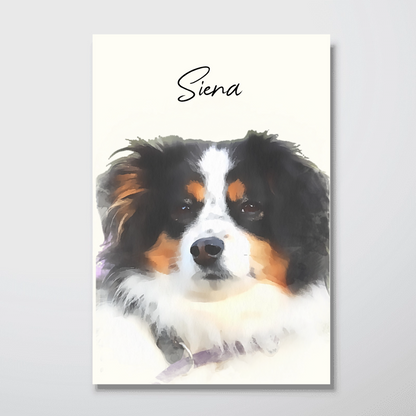 Custom Watercolor Portraits Using Pet Photo Personalized Poster, Gift for Dogs Cats Lovers, Pet Lover Gift