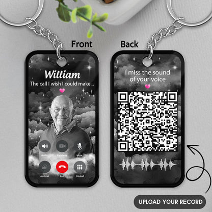 The Call I Wish I Could Make Photo Inserted Memorial Gift Remembrance Keepsake Voice Message QR Code Personalized Acrylic Keychain