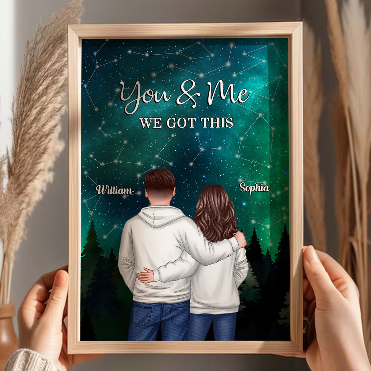 Under The Stars Couple Personalized Poster, Personalized Gift For Couples On Valentine's Day, Anniversary Special Occasion