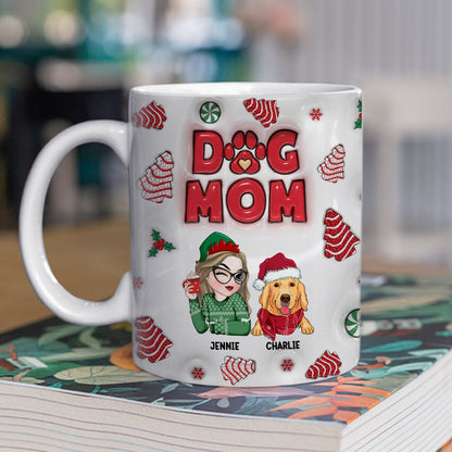 Dog Mom Christmas Cake - Personalized Custom 3D Inflated Effect Mug